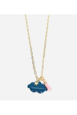 Collier GUSTAVE Bleu Canard JFZ - le petit lien de Paris