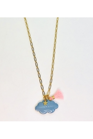 Collier GUSTAVE Bleu ciel JFZ - le petit lien de Paris