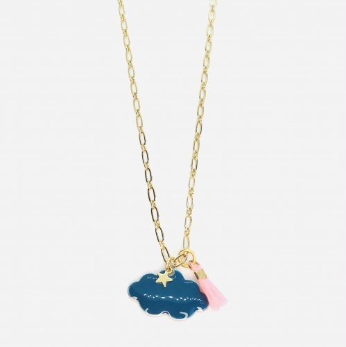 Collier GUSTAVE Bleu Canard - JFZ Bijoux