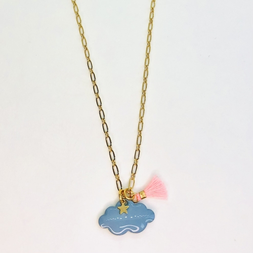 Collier GUSTAVE Bleu ciel - JFZ Bijoux